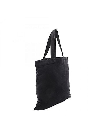 Yves Saint Laurent Yves Saint Laurent Saint Laurent Paris logo embroidered fleece tote bag/handbag, cotton, women's, black. (view 2)