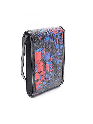 Gucci Gucci Square G Space Phone Holder Shoulder Bag Handbag, Coated Canvas Leather, Women's, Black, Blue, Red, 631766 (view 2)