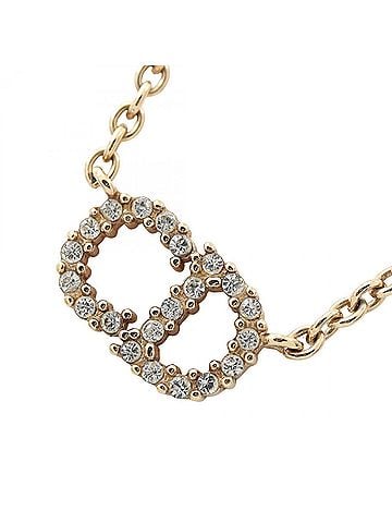 Christian Dior Christian Dior Dior Clair D Lune Necklace, Gold Plated (GP) Rhinestone Women's, Tone, Clear Tone (view 1)