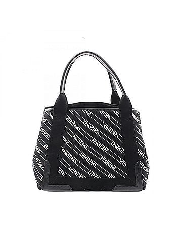 Balenciaga Balenciaga Navy Cabas S Tote Bag Handbag Canvas Leather Women's Black/White 339933 (view 1)