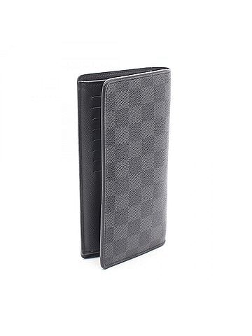 Louis Vuitton Louis Vuitton Portefeuille Brazza Damier Graphite Bi-fold Long Wallet, Leather, Men's, Black, N62665 (view 2)