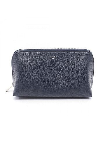Céline Celine CELINE Handbag Pouch Leather Women's Navy 101533NFL (view 1)