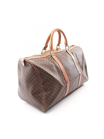 Céline Celine Macadam Boston Bag Handbag, Coated Canvas Leather, Women's, Brown (view 2)