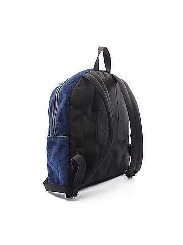 Saint Laurent Yves Saint Laurent Saint Laurent Paris logo embroidered backpack/handbag, corduroy, men's/women's, blue/yellow, 623696 (view 2)