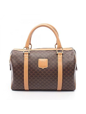Céline Celine Macadam Tote Bag Handbag, Coated Canvas Leather, Women's, Brown (view 1)