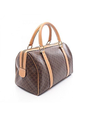 Céline Celine Macadam Tote Bag Handbag, Coated Canvas Leather, Women's, Brown (view 2)