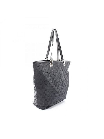 Gucci Gucci GG Canvas Tote Bag Handbag Leather Women's Black 0021098 (view 2)