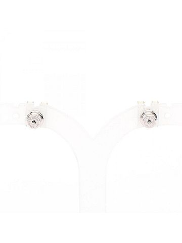 Hermès Hermes Mini Pop H earrings, stainless steel, women's jewelry, silver/ivory. (view 2)