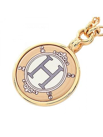 Hermès Hermes HERMES Medallion Blazon Necklace Jewelry GP (Gold Plated) Enamel Women's Gold Tone (view 1)