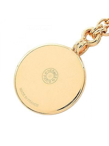 Hermès Hermes HERMES Medallion Blazon Necklace Jewelry GP (Gold Plated) Enamel Women's Gold Tone (view 2)