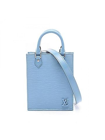 Louis Vuitton Louis Vuitton Petite Sac Plat 2-Way Handbag, Leather, Epi Women's, Blue, M80167 (view 1)