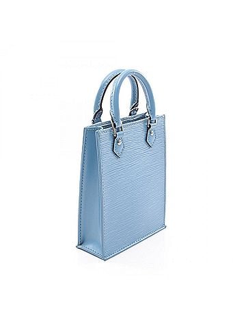 Louis Vuitton Louis Vuitton Petite Sac Plat 2-Way Handbag, Leather, Epi Women's, Blue, M80167 (view 2)