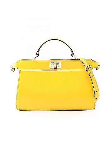 Fendi Fendi Peekaboo I.U East-West 2-Way Handbag, Leather, Women's, Yellow (8BN323) (view 1)