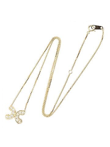Céline Celine Macadam Diamond Necklace, 18K (Yellow Gold), Diamond, Women's, Gold Tone, Clear Tone (view 2)
