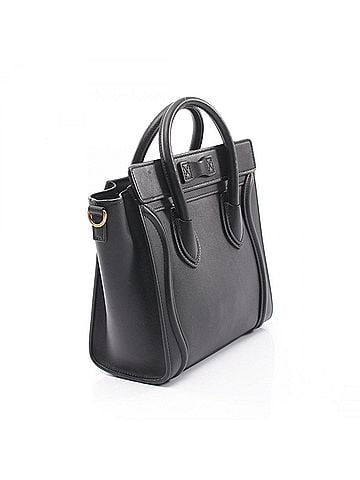 Céline Celine Luggage Nano Shopper 2-Way Handbag, Leather, Women's, Black (view 2)
