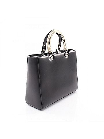 Christian Dior Christian Dior Dior Lady Large Patch 2-Way Handbag, Leather, Women's, Black/Multicolor (view 2)