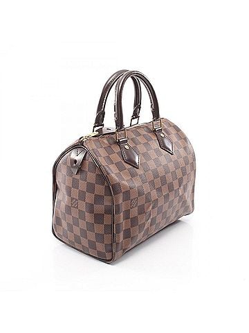 Louis Vuitton Louis Vuitton Speedy 25 Damier Ebene Handbag, Coated Canvas Leather, Women's, Brown, N41365 (view 2)