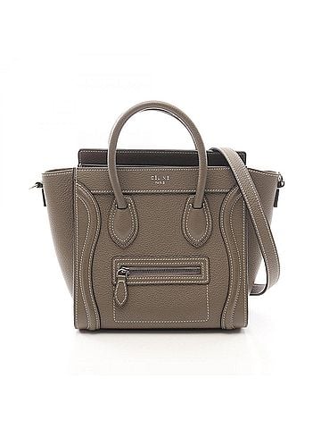 Céline Celine Luggage Nano Shopper 2-Way Handbag, Leather, Women's, Beige (view 1)