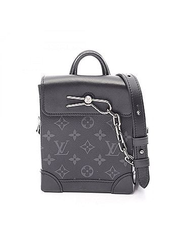 Louis Vuitton Louis Vuitton Nano Steamer Monogram Eclipse 2-Way Shoulder Bag/Handbag, Coated Canvas Leather, Men's, Black, M82774 (view 1)