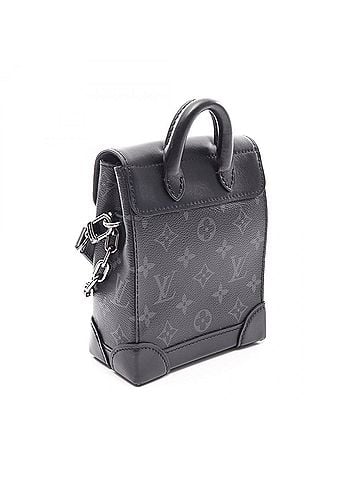 Louis Vuitton Louis Vuitton Nano Steamer Monogram Eclipse 2-Way Shoulder Bag/Handbag, Coated Canvas Leather, Men's, Black, M82774 (view 2)