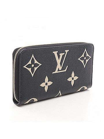 Louis Vuitton Louis Vuitton Zippy Wallet Bicolor Monogram Empreinte Round Long Leather Women's Black/Beige M80481 (view 2)