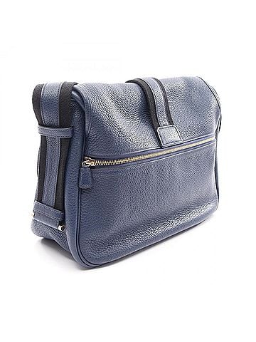 Hermès Hermes HERMES Bour Lang Shoulder Bag Handbag Taurillon Clemence Leather Women's Blue/Black (view 2)