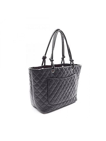 Chanel Chanel Cambon Line Large Tote Bag Handbag Leather Enamel Women's Black A25169 (view 2)