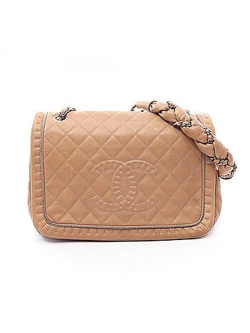 Chanel Chanel Matelassé Shoulder Bag/Handbag, Leather, Women's, Beige (view 1)