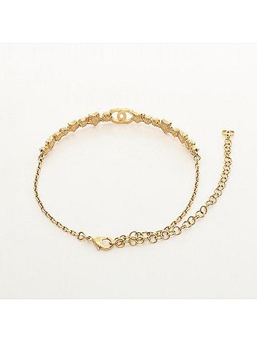 Chanel Chanel Coco Mark Star Choker Accessory, Gold Plated (GP), Faux Pearl, Rhinestone, Women's, Gold, White, Clear (view 2)