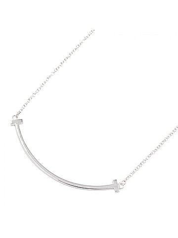 Tiffany & Co. Tiffany & Co. T Smile Small Necklace, 18K White Gold (18KWG), Women's, Silver Tone, 60011677 (view 1)