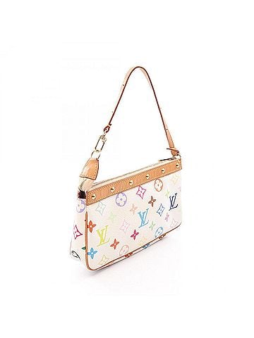 Louis Vuitton Louis Vuitton Pochette Accessoires Handbag, Coated Canvas and Leather, Monogram Multicolor, Women's, White (M92649) (view 2)
