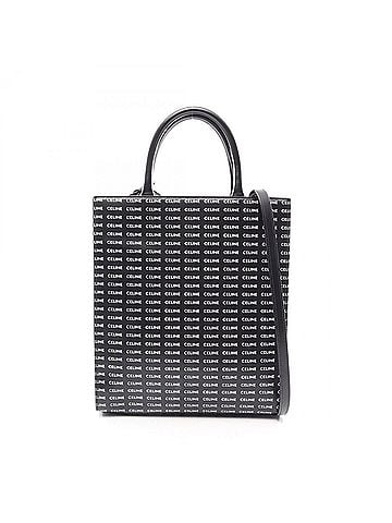 Céline Celine Small Vertical Cabas Triomphe 2-Way Tote Bag/Handbag, Coated Canvas and Leather, Women's, Black/White, 191542 (view 1)