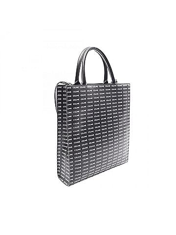 Céline Celine Small Vertical Cabas Triomphe 2-Way Tote Bag/Handbag, Coated Canvas and Leather, Women's, Black/White, 191542 (view 2)