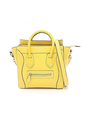 Céline Celine Luggage Nano Shopper 2-Way Handbag, Leather, Women's, Yellow (168243) (view 1)