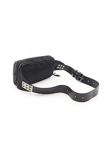 Prada Prada Triangle Logo Studded Waist Bag/Body Bag/Handbag, Nylon Leather, Women's, Black/White (view 2)