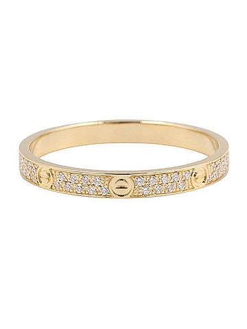 Cartier Cartier Mini Love Ring, Pave Diamond 18K (Yellow Gold), Diamond, Women's, Gold Tone, Clear Tone (view 2)