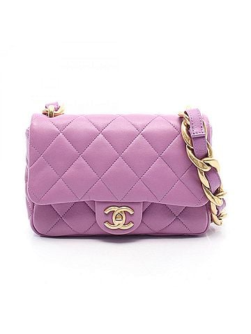 Chanel Chanel Mini Matelassé Shoulder Bag/Handbag, Lambskin Leather, Women's, Purple (view 1)