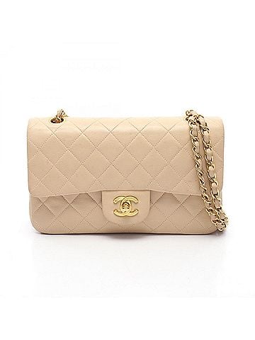 Chanel Chanel Matelassé Double Flap Shoulder Bag/Handbag, Lambskin Leather, Women's, Beige, A01113 (view 1)