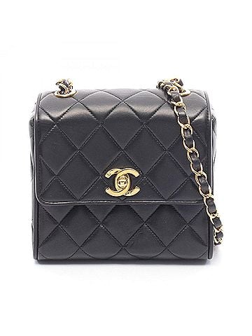 Chanel Chanel Mini Matelassé Shoulder Bag/Handbag, Lambskin Leather, Women's, Black (view 1)