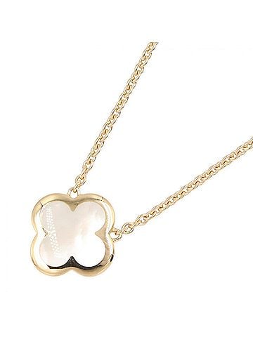 Van Cleef & Arpels Van Cleef & Arpels Pure Alhambra Mother-of-Pearl Necklace, 18K (Yellow Gold), Mother-of-Pearl, Women's, Gold/White Tones (view 1)