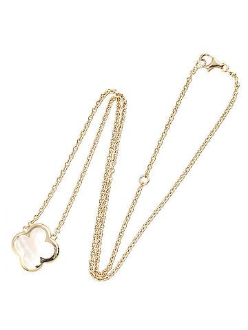 Van Cleef & Arpels Van Cleef & Arpels Pure Alhambra Mother-of-Pearl Necklace, 18K (Yellow Gold), Mother-of-Pearl, Women's, Gold/White Tones (view 2)