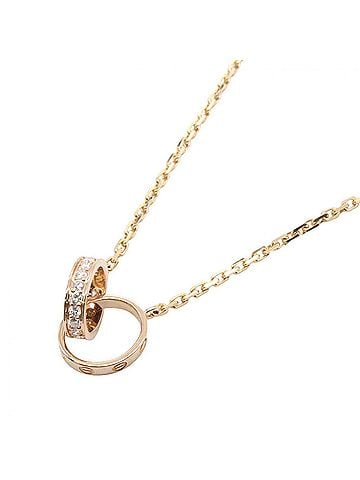 Cartier Cartier Baby Love Necklace, Diamond Jewelry, 18KPG (Pink Gold), Diamond, Women's, Gold Tone, Clear B7013900 (view 1)