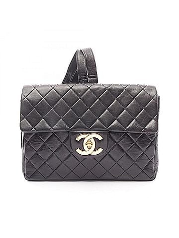 Chanel Chanel Matelassé Backpack/Handbag, Lambskin Leather, Women's, Black (view 1)