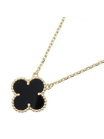Van Cleef & Arpels Van Cleef & Arpels Vintage Alhambra Onyx Necklace, 18K (Yellow Gold), Onyx, Women's, Gold/Black, VCARA45800 (view 1)