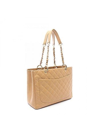 Chanel Chanel Matelassé Grand Shopping GST Tote Bag/Handbag, Caviar Leather (Grained Calfskin), Women's, Brown, A20995 (view 2)