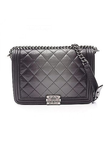 Chanel Chanel Boy Large Matelassé Gradient Shoulder Bag Handbag Leather Women's Black/Gray A92193 (view 1)
