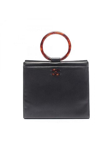 Chanel Chanel Loop Handle Handbag, Leather, Women's, Black (view 1)