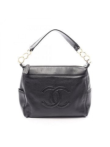 Chanel Chanel Coco Mark Handbag, Caviar Leather (Grained Calfskin), Women's, Black (view 1)
