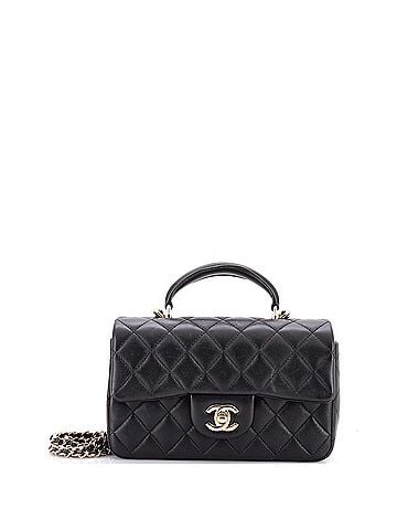 Chanel Classic Single Flap Top Handle Bag Quilted Lambskin Mini (view 1)