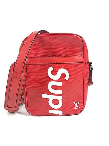 Louis Vuitton LOUIS VUITTON M53417 Epi Leather x Supreme Collaboration Danube PM Bag, Crossbody Pouch, Shoulder Leather, Men's, Women's, Red (view 1)